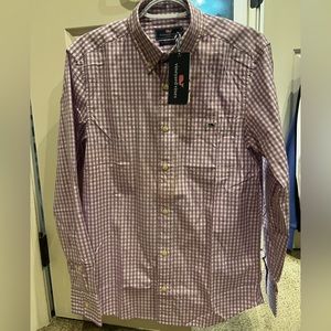 NWT Vineyard Vines Men’s XS Purple (Crocus) Gingham Button Up Shirt!
